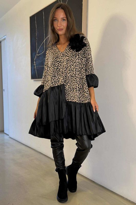 Oscar Rue Dress Micro Leopard /29 =